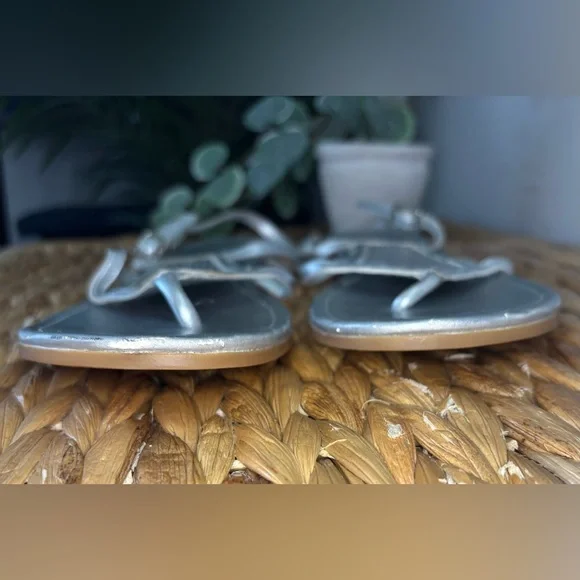 Cole Haan Silver Leather Sandals - Picture 9 of 16